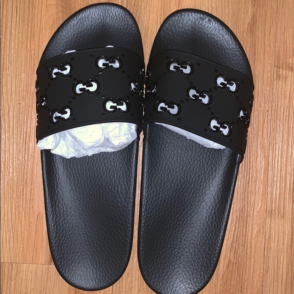 All Black 2019 Gucci Slides